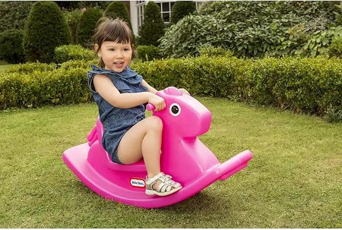 حصان هزاز للأطفال باللون الوردي من Little Tikes.