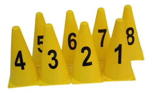 مجموعة من 8 مخاريط تدريب – ارتفاع 22 سم.