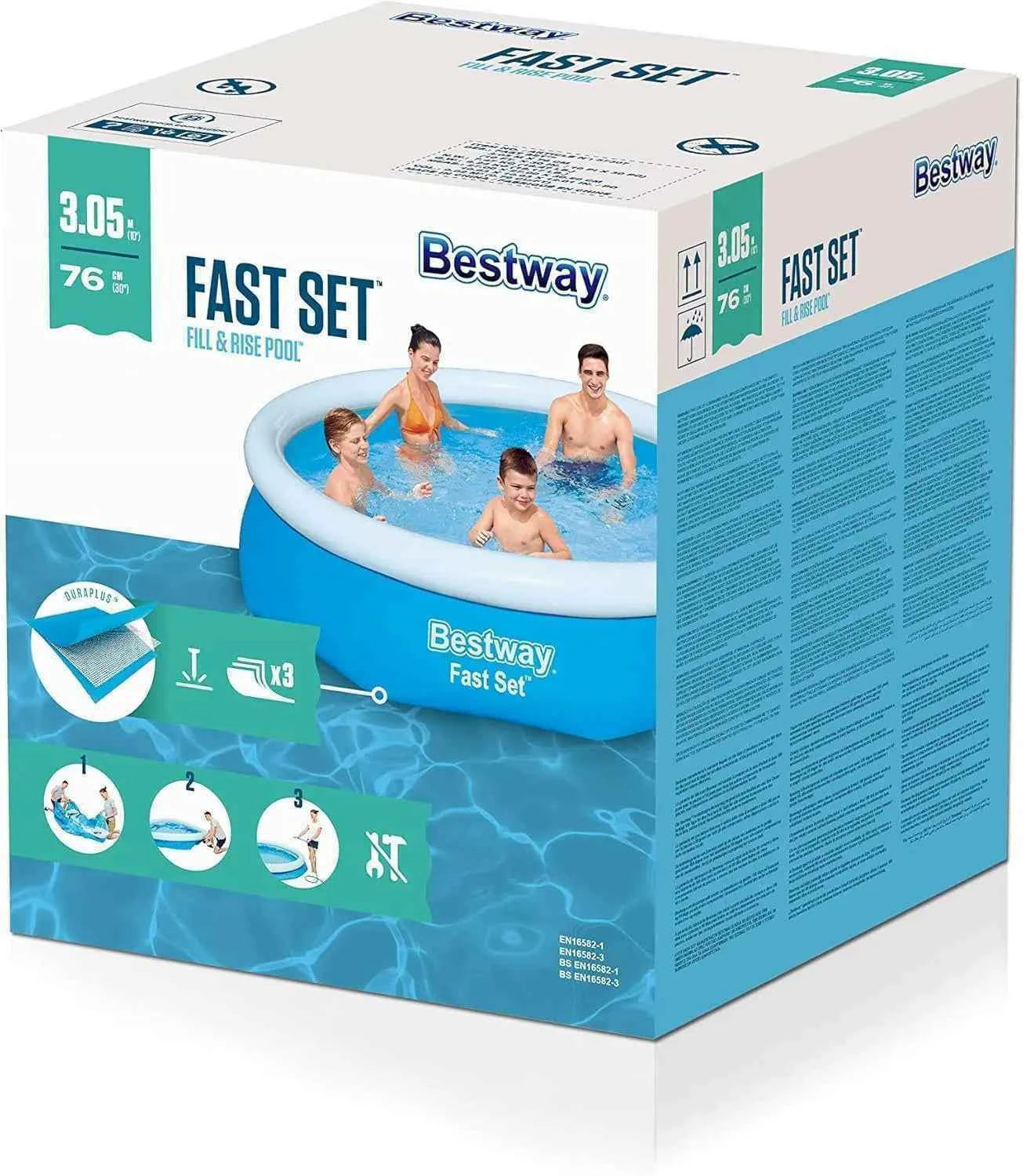 مسبح عائلي دائري Bestway Fast Set – مقاس 305 سم