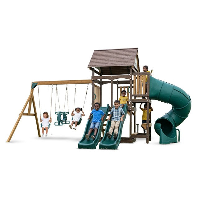 مجموعة ألعاب الأطفال الخشبية دلفين ليكوود (Dolphin Lakewood) التي توفر مساحة لعب شاملة للأطفال.